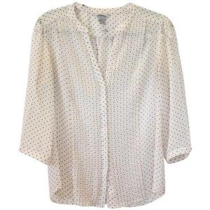 H&M Pleated Polka Dot Blouse